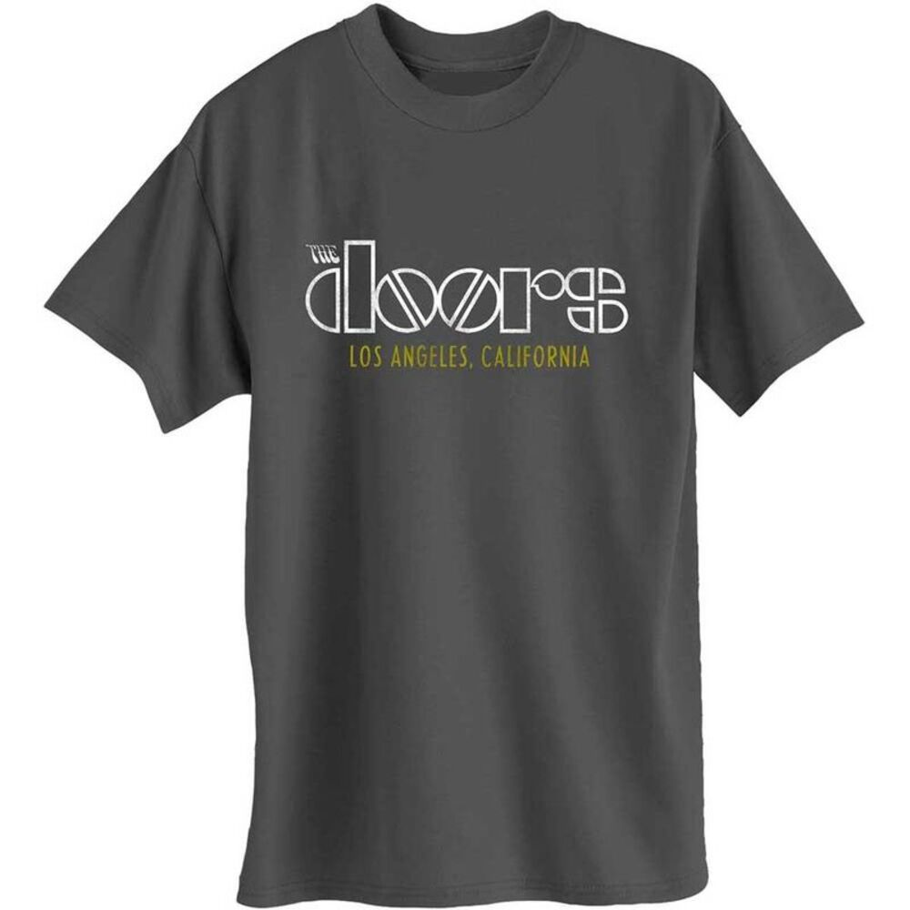 The Doors Unisex Adult LA California Cotton T-Shirt / Charcoal Grey